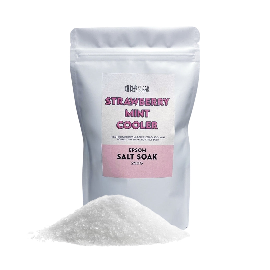 STRAWBERRY MINT COOLER EPSOM SALT SOAK 250g