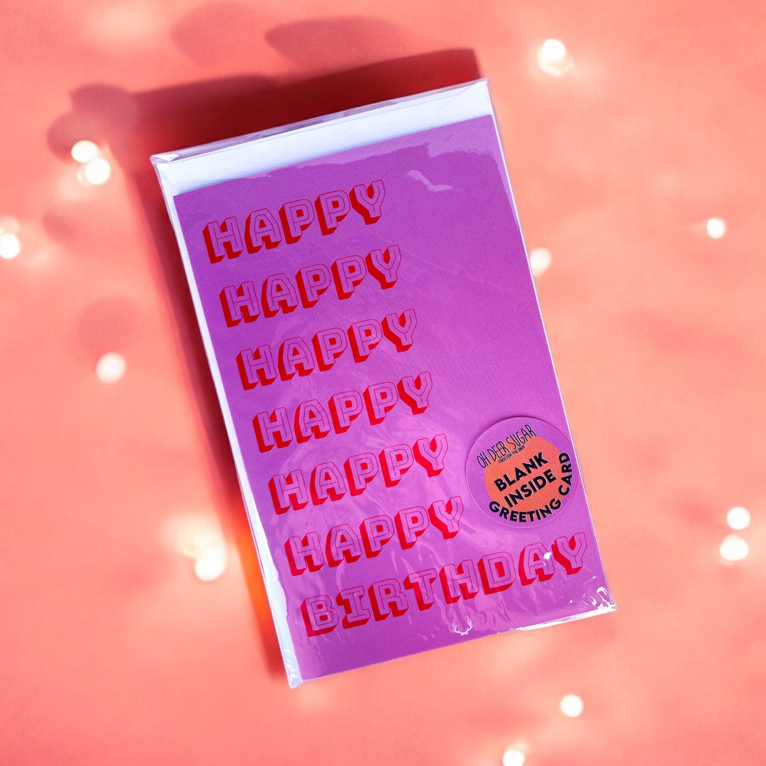 happy happy happy… birthday card & envelope
