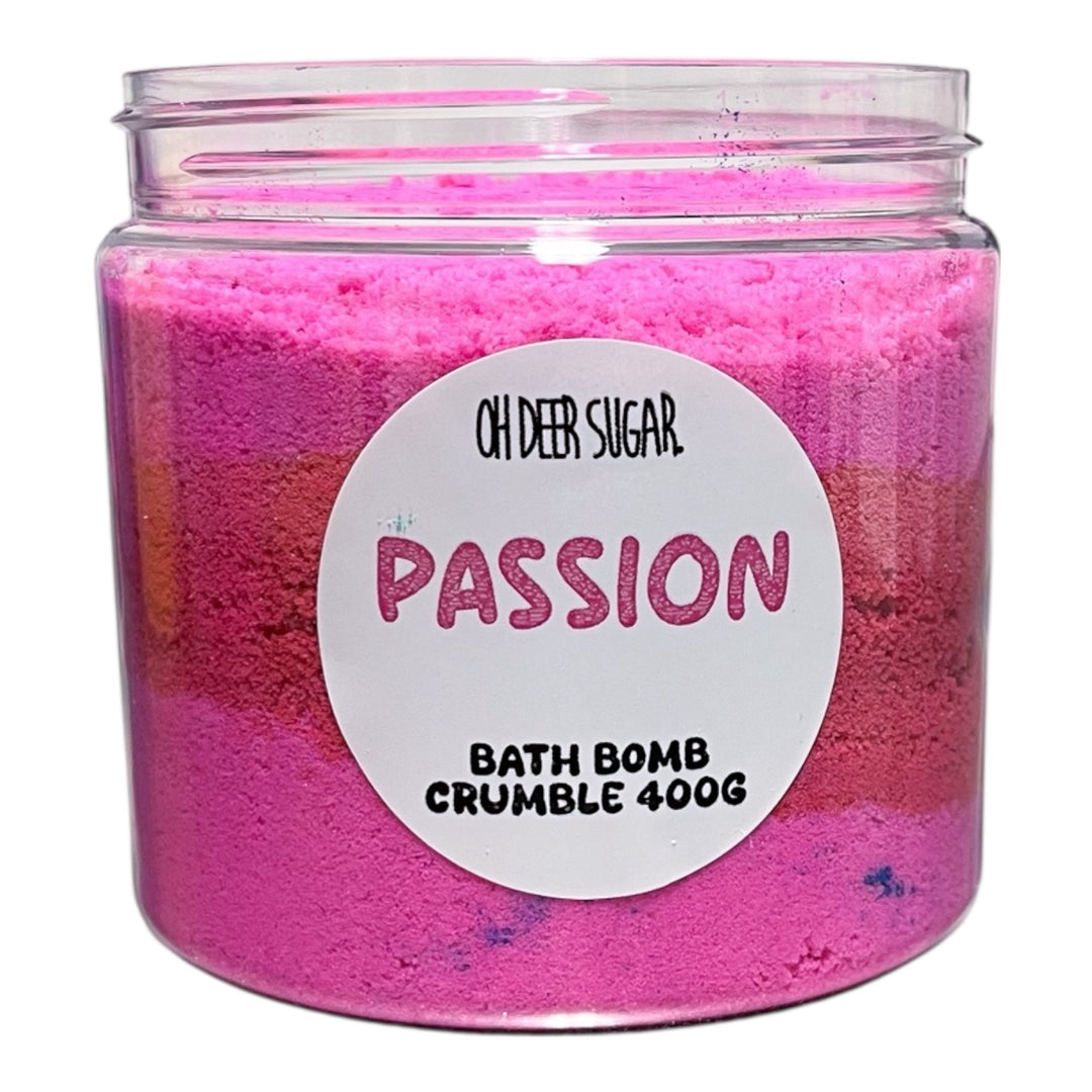 PASSION BATH BOMB CRUMBLE JAR 400g