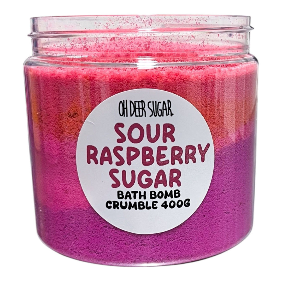SOUR RASPBERRY SUGAR BATH BOMB CRUMBLE JAR 400g