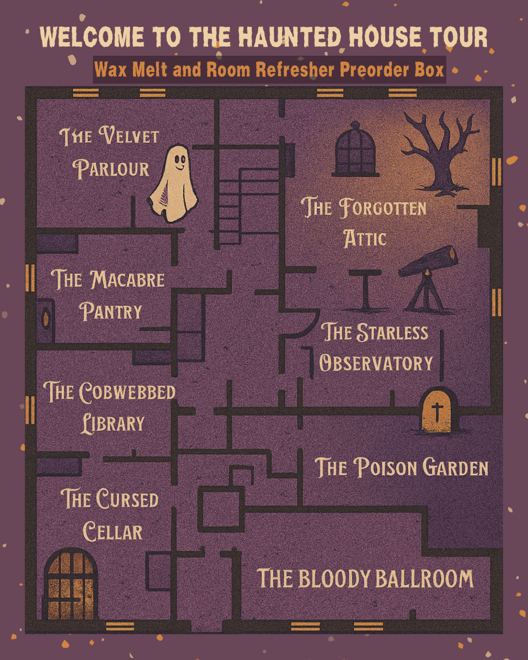 the haunted house tour halloween themed box (home products) - PREORDER *can't be ordered with other items*