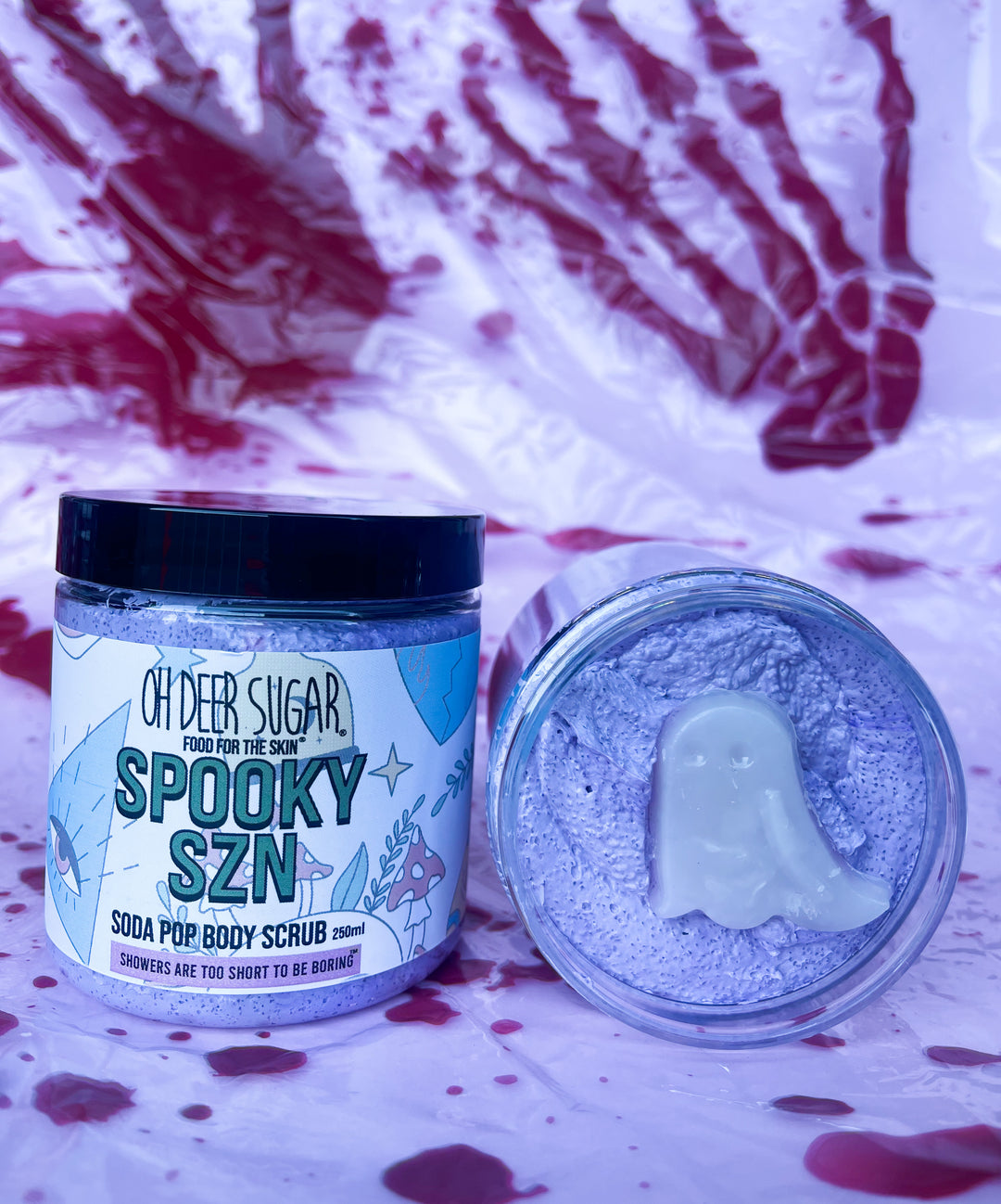 spooky szn SODA POP BODY SCRUB 250ml (ft. decorative soap ghost)