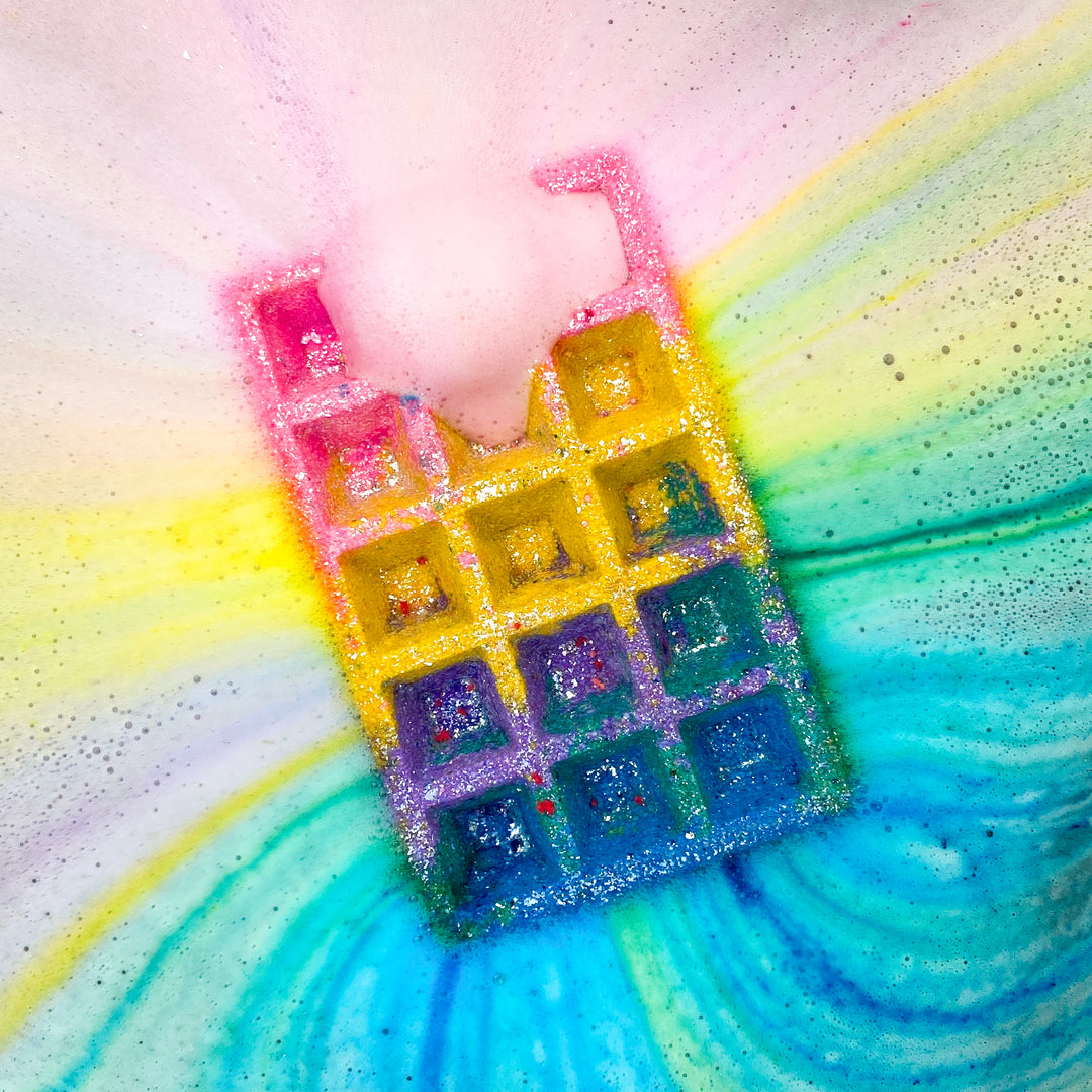 vegan rainbow waffle bath bomb australia
